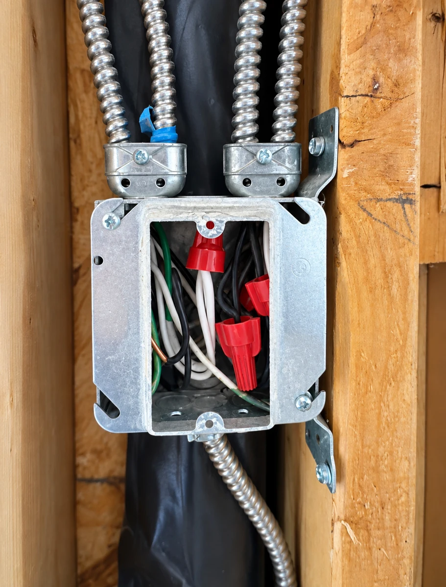 Electrical junction box and conduit · Work in progress