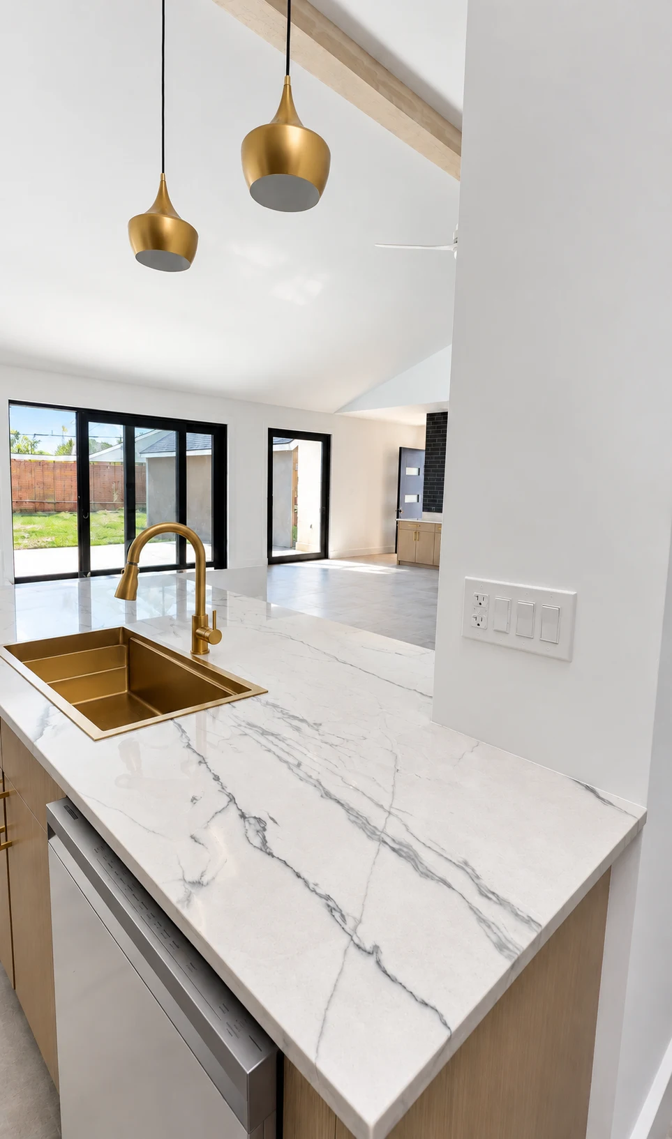 Stone surfaces & gold details · Woodlands Tx